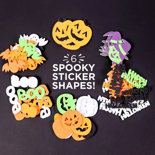 Vista 2 de Horizon Group USA Paquete de calcomanías y tatuajes de Halloween, incluye más de 450 calcomanías, más de 15 tatuajes temporales y más, ideal
