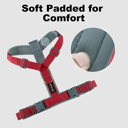 Vista 55 de Arnés para perro Plutus Pet sin tirón, arnés ajustable de nylon con acolchado suave, arnés para perro reflectante y resistente para perros pequeños