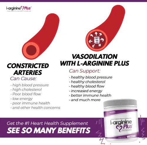 Vista 5 de L-Arginina Plus Polvo con 5110 mg de L-Arginina y 1010 mg de L-citrulina - Suplemento de óxido nítrico para flujo sanguíneo y circulación - Uva
