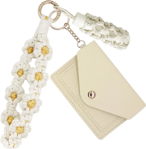 Vista 137 de BIHRTC Llavero de pulsera boho con soporte para lápiz labial, pulsera hecha a mano