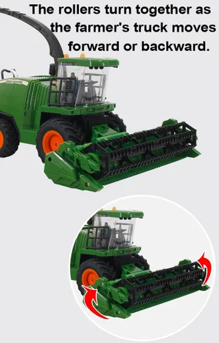 Vista 3 de Juguete tractor de control remoto – Camión RC para niños con función de pulverización/luz LED/sonido realista, 2 baterías recargables, vehículos