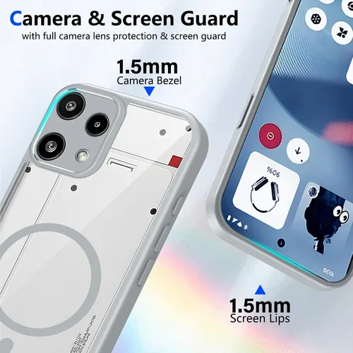 Vista 612 de Funda magnética transparente compatible con Xiaomi 17T, color negro 2 en 1 PC + TPU cubierta de teléfono a prueba de golpes, carcasa protectora