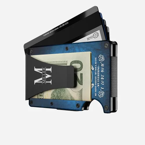 Vista 5 de MIKENCO Personalized To My Husband Wallet Husband Slim Pocket Wallet Gifts From Wife Dad Birthday Gift, Wallet Card For Husband, My Husband My Life
