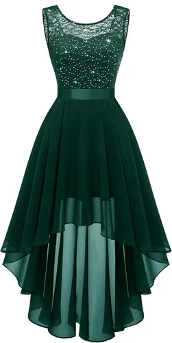 Vista 15 de BeryLove Vestido de cóctel de encaje formal para mujer, fiesta de invitada Negro