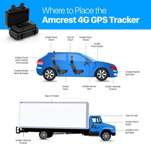 Vista 9 de Amcrest - Rastreador de vehículos con GPS GL300 (4G LTE), portátil, pequeño, seguimiento en tiempo real y oculto para vehículos, autos, niños