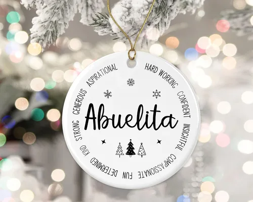 Vista 2 de Descriptive Abuelita Ornament, Best Abuelita Ever Ornament, Abuelita Xmas Keepsake Gift from Daughter Or Son, New Abuelita Ornament, First for