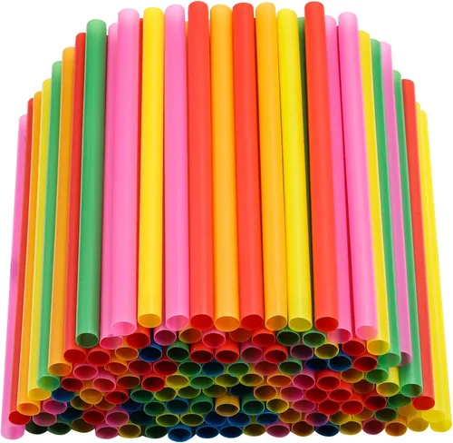 Vista 9 de 100 unidades de pajitas de árbol de coco, pajitas desechables de plástico en forma de panal, suministros para decoración de fiesta tropical hawaiana