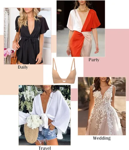 Vista 7 de DotVol Sujetador de inmersión profunda convertible para mujer, brasier sin costuras sin costuras