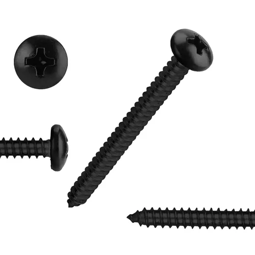 Vista 11 de QISHENG Black Head 100 PCS #4x1/4(0.25 pulgadas) Tornillos Phillips para Madera de Cabeza Redonda de Acero Inoxidable, Tornillo de Acero Inoxidable
