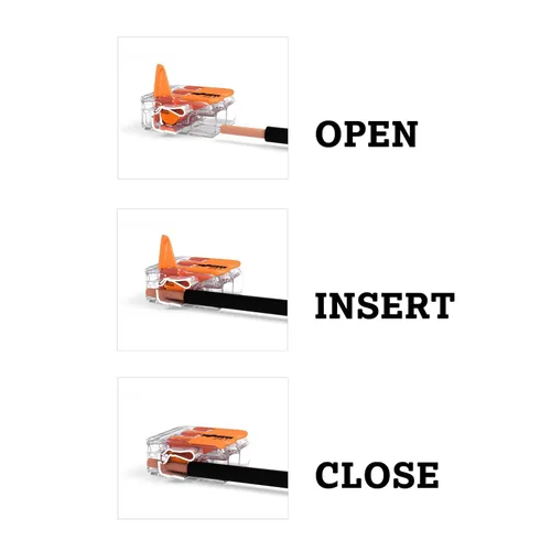 Vista 7 de 221-412 Conector de empalme WAGO Lever-Nuts® para conductores sólidos y trenzados 2 conductores con palancas de funcionamiento 24-12 AWG