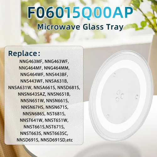Vista 6 de Placa de vidrio para microondas de 13.5 pulgadas F06015Q00AP Reemplazo para Pana-Sonic Frig-idaire G-E, placa giratoria de vidrio para microondas