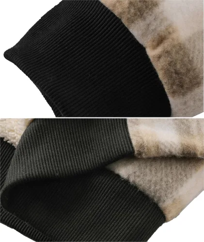 Vista 6 de Minfunttu Sudaderas con capucha para hombre, con cremallera, forro polar, sherpa, sudaderas pesadas, abrigo jacquard