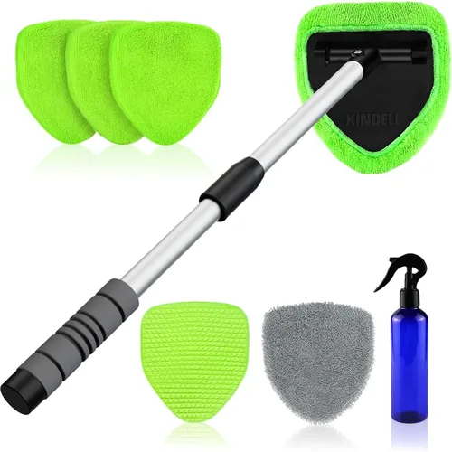 Vista 11 de XINDELL Herramienta de Limpiador de Parabrisas – Kit de Limpieza de Ventanas Interiores de Coche con Mango Extensible y 4 Almohadillas