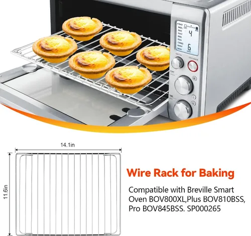 Vista 2 de Estante de horno de acero inoxidable para horno inteligente Breville BOV800XL, Plus BOV810BSS, Pro BOV845BSS. SP0002651, reemplazos de estantes