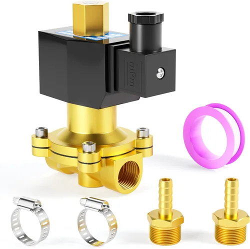 Vista 13 de TAILONZ PNEUMATIC Válvula electromagnética eléctrica de latón de 1 pulgada NPT DC12V 2W-250-25 agua normalmente cerrada, aire, diesel