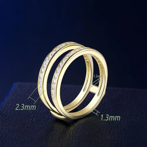 Vista 6 de Wuziwen Anillo realzador vintage de princesa para mujer, plata de ley 925 AAAAA CZ