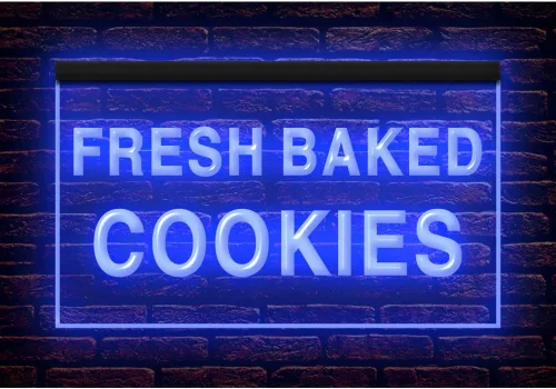 Vista 9 de 110138 - Letrero de neón con luz LED de 16 x 12 pulgadas, 110138 galletas recién horneadas para cafetería, pastelería, panadería, tienda, tienda 16
