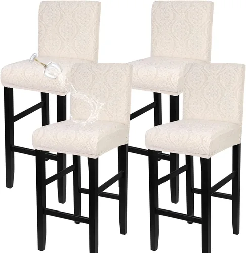 Vista 16 de SearchI Juego de 2 fundas para taburetes de bar, fundas de asiento de taburete elásticas y lavables, fundas para sillas de altura de mostrador
