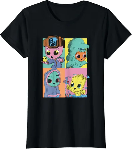 Vista 38 de Marvel I Am Groot Pop Art Costumes Box Up Camiseta, Negro