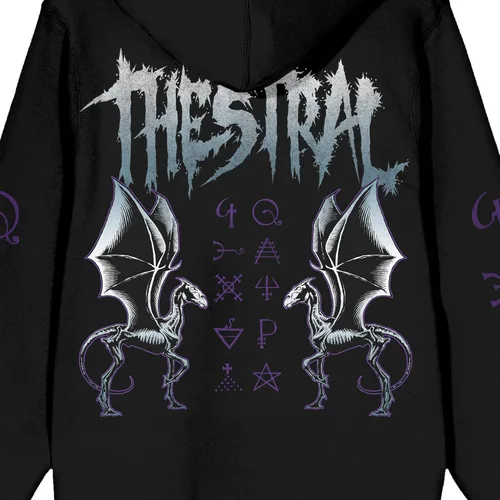 Vista 3 de Bioworld Harry Potter Thestral Seen By Death - Sudadera con capucha negra de manga larga para hombre