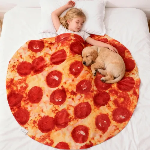 Vista 3 de Pepperoni - Manta de pizza para baby shower, elefante blanco, regalos para niños, mantas envolventes para niños y niñas, para fiestas, novedosas