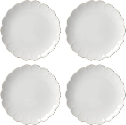 Vista 19 de Lenox Juego de vajilla de gres, vajilla francesa de 12 piezas para 4, color blanco perle festoneado, servicio para 4, apto para lavavajillas, juego