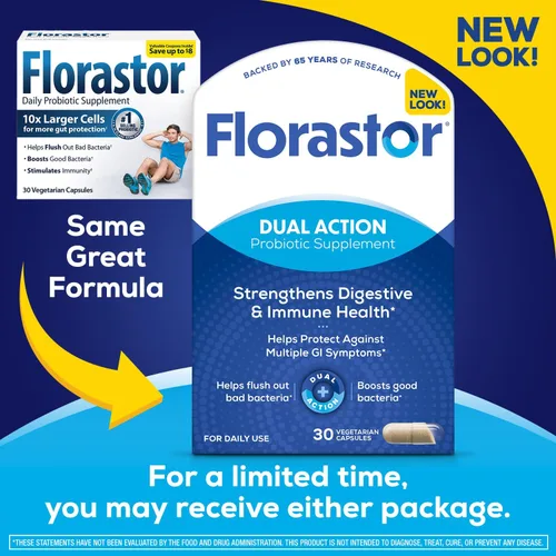 Vista 5 de Florastor Paquete de refuerzo de la digestión y la inmunidad para hombres y mujeres con Saccharomyces Bouldari - 30 unidades de probiótico