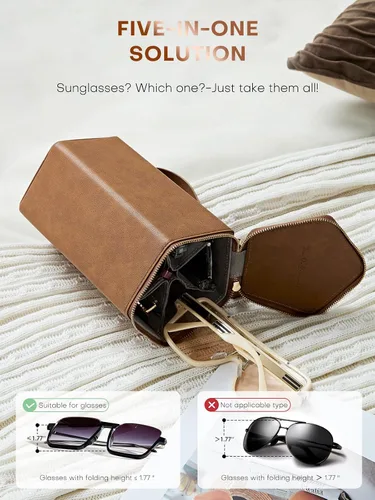 Vista 2 de Sunglasses Travel Case Organizer Hangable for Men Women, Eyeglasses Foldable Storage Organizer