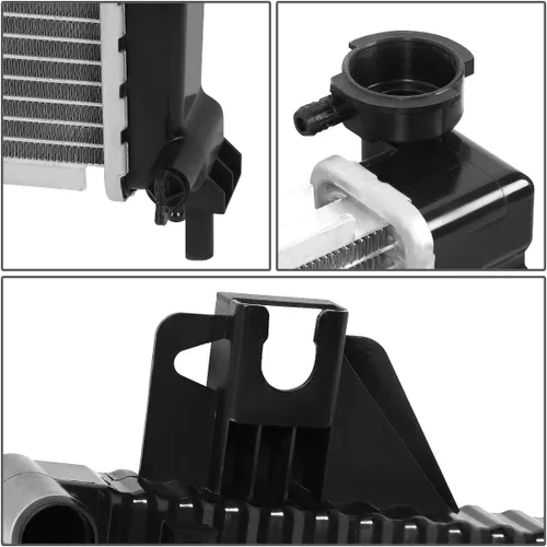 Vista 4 de DNA Motoring OEM-RA-2482 Radiador de aluminio atornillado estilo OE compatible con 02-05 Liberty AT, 19-15/16 pulgadas de ancho x 19-15/16 pulgadas