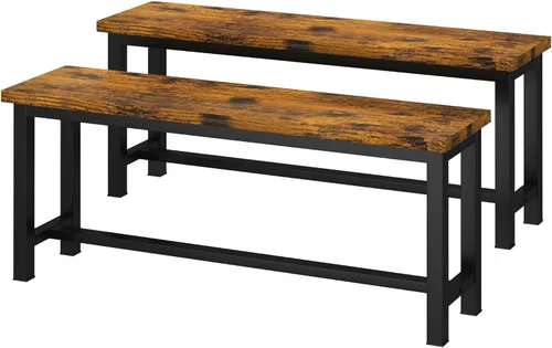Vista 10 de DKLGG Bancos de comedor, banco de cocina de 39 pulgadas, par de 2 para sala de estar, dormitorio, banco de entrada industrial, bancos de comedor