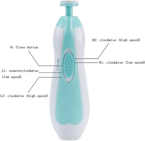 Vista 2 de Lima de uñas para bebé, lima eléctrica, cortador de uñas para bebé y cortaúñas con seguridad ligera para recién nacidos, niños o adultos