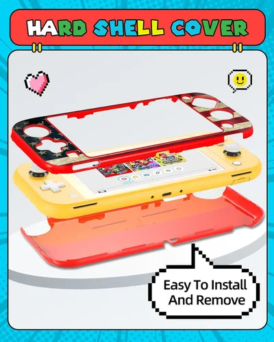 Vista 34 de Gurgitat 2 in 1 for Nintendo Switch Lite Case Protector - 24 Game Card Holder Case & Switch Lite Protective Cover Cute Funny Cartoon Hard Shell for