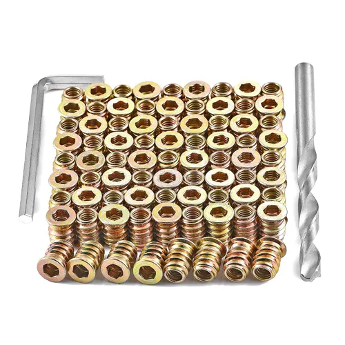 Vista 5 de 160 piezas de 1/4 pulgadas - 20 insertos de rosca para tornillos de metal, surtido de insertos de tuerca hexagonal - conector de fijación de pernos