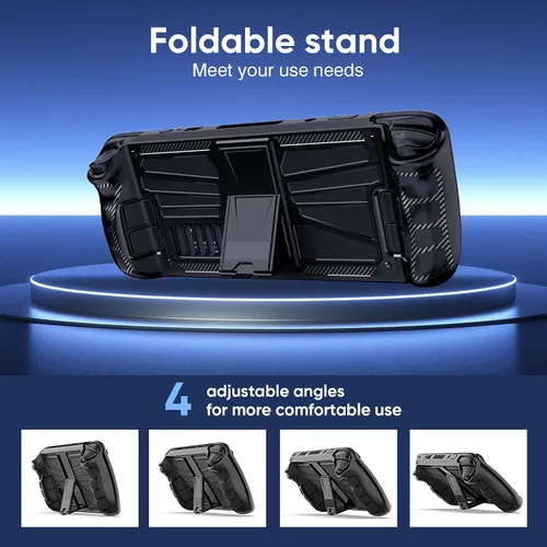 Vista 3 de Kickstand Protective Case Compatible with Steam Deck Adjustable Stream Deck Case with Steam Deck Screen Protector Steam Deck Touchpad Protector Skin