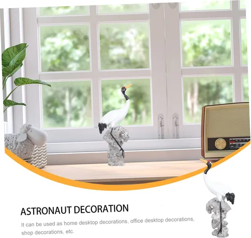 Vista 7 de Holibanna Prácticos adornos de grúa blanca para decoración de bonsái para el hogar, decoración de jardín