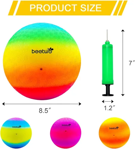 Vista 2 de Pelotas Cuatro Cuadrados, pelota de parque infantil de 8.5 pulgadas para juegos al aire libre de niños de dodgeball, kickball, balonmano con bomba