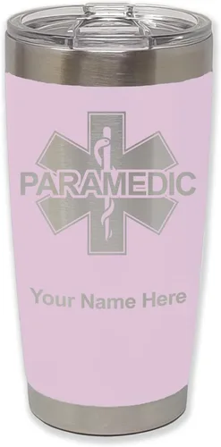 Vista 25 de LaserGram Vaso aislado al vacío de 20 onzas, paramédico, grabado personalizado incluido (negro) Engraved Gift for Paramedics, Vacuum Insulated