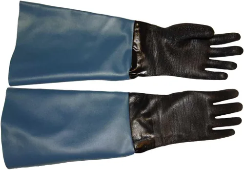 Vista 3 de Guantes para gabinete de chorro de arena con chorro de arena, 6 x 24 pulgadas, fabricados en Estados Unidos, tamaño grande