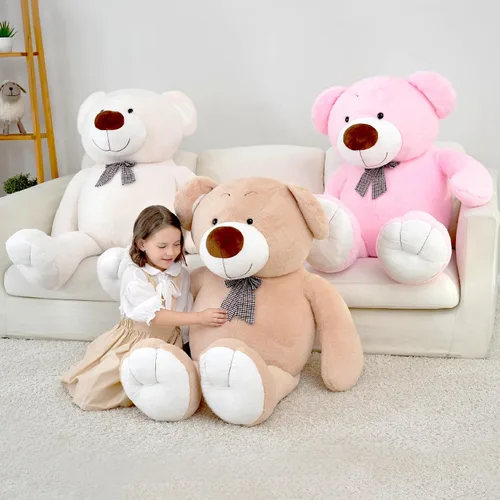 Vista 7 de Oso de peluche gigante, juguete de peluche grande, oso de peluche marrón clásico, regalo de cumpleaños de San Valentín para novia, niños y adultos