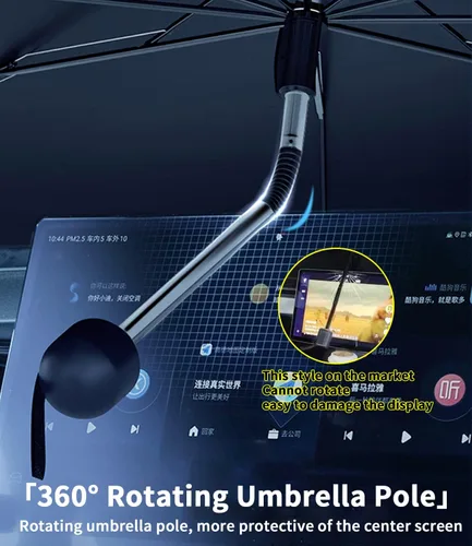 Vista 10 de Ajuste personalizado para parabrisas de Ford, sombrilla con bloqueo UV y mango flexible de rotación de 360° (para Ford F-150)