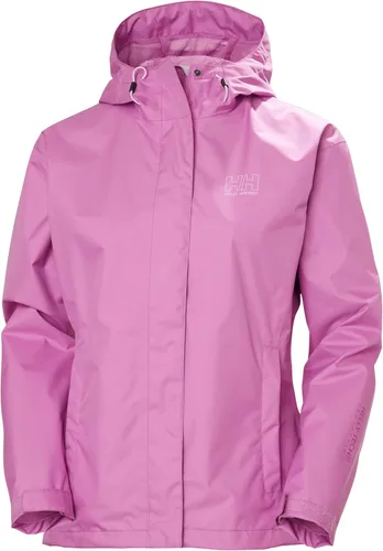 Vista 15 de Helly Hansen Chaqueta de Lluvia Seven J para Mujer Impermeable, Resistente al Viento y Transpirable con Capucha Rosa fuerte