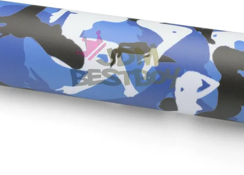 Vista 2 de Kit de herramientas gratuitas, diseño de camuflaje azul, madera, camuflaje para decoración de automóvil, calcomanía autoadhesiva de liberación