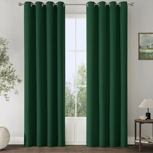 Vista 91 de ChrisDowa Cortinas 100% Opacas de Abedul Sólido de 45 Pulgadas de Largo, 2 Paneles para Dormitorio y Sala de Estar, Estilo Granja Oscurecedoras
