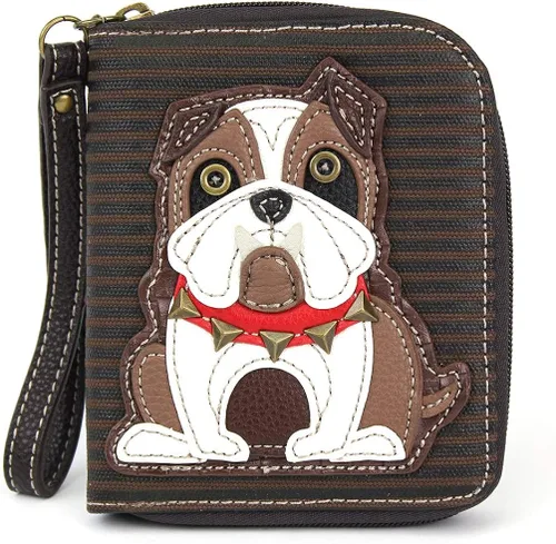 Vista 5 de CHALA Bolsos - Cartera con cremallera alrededor pulsera 8 ranuras para tarjetas de crédito monedero resistente para mujer