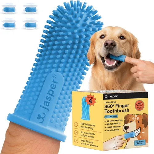 Vista 16 de Jasper Cepillo de dientes para perros, kit de cepillado de dientes de mascotas de 360 grados, cepillo de dientes para gatos, kit de cuidado dental