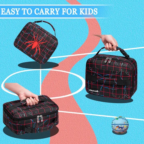 Vista 6 de Lonchera con aislamiento térmico para niños de 3, 4, 5, 6, 7, 8, 9, 10, 11, 12, para el regreso a la escuela, reutilizable, congelable, pequeña