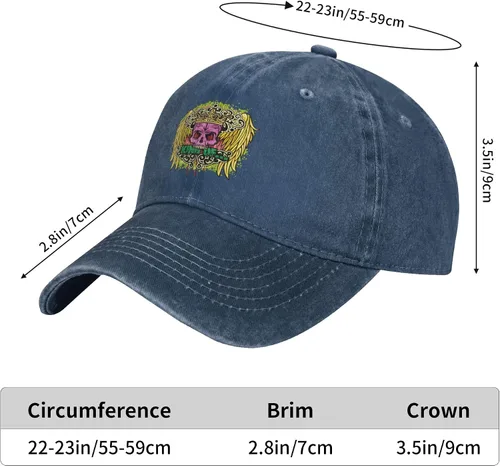 Vista 8 de Sombrero de vaquero de moda para hombre y mujer, ajustable para cuatro estaciones, gorra de béisbol del infierno con ángel, azul marino, Azul marino
