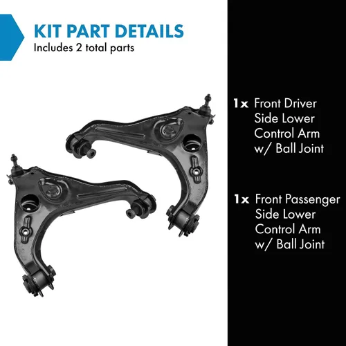Vista 493 de Conjunto de Brazo de Control Inferior Delantero y Junta Esférica TRQ para Lado del Conductor y del Pasajero 2 Piezas Compatible con Ford Mustang GT