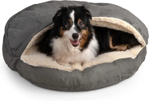Vista 56 de Snoozer Cama de lujo de microsuede acogedora estilo cueva para mascotas, pequeña, antracita For small sized pets, Removable washable cover