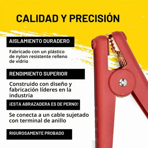 Vista 4 de Spartan Power - Cables de puente de repuesto para batería de coche de alta resistencia - Reemplazos de extremos de abrazadera para cables